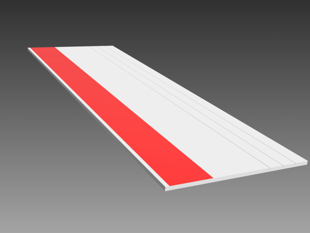 2.50" x 250' Vinyl Flat Trim Roll, Single Tape