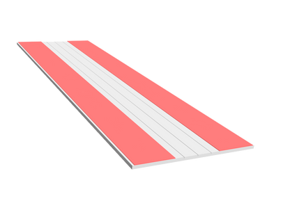 2.25" x 250' Vinyl Flat Trim Roll, Double Tape