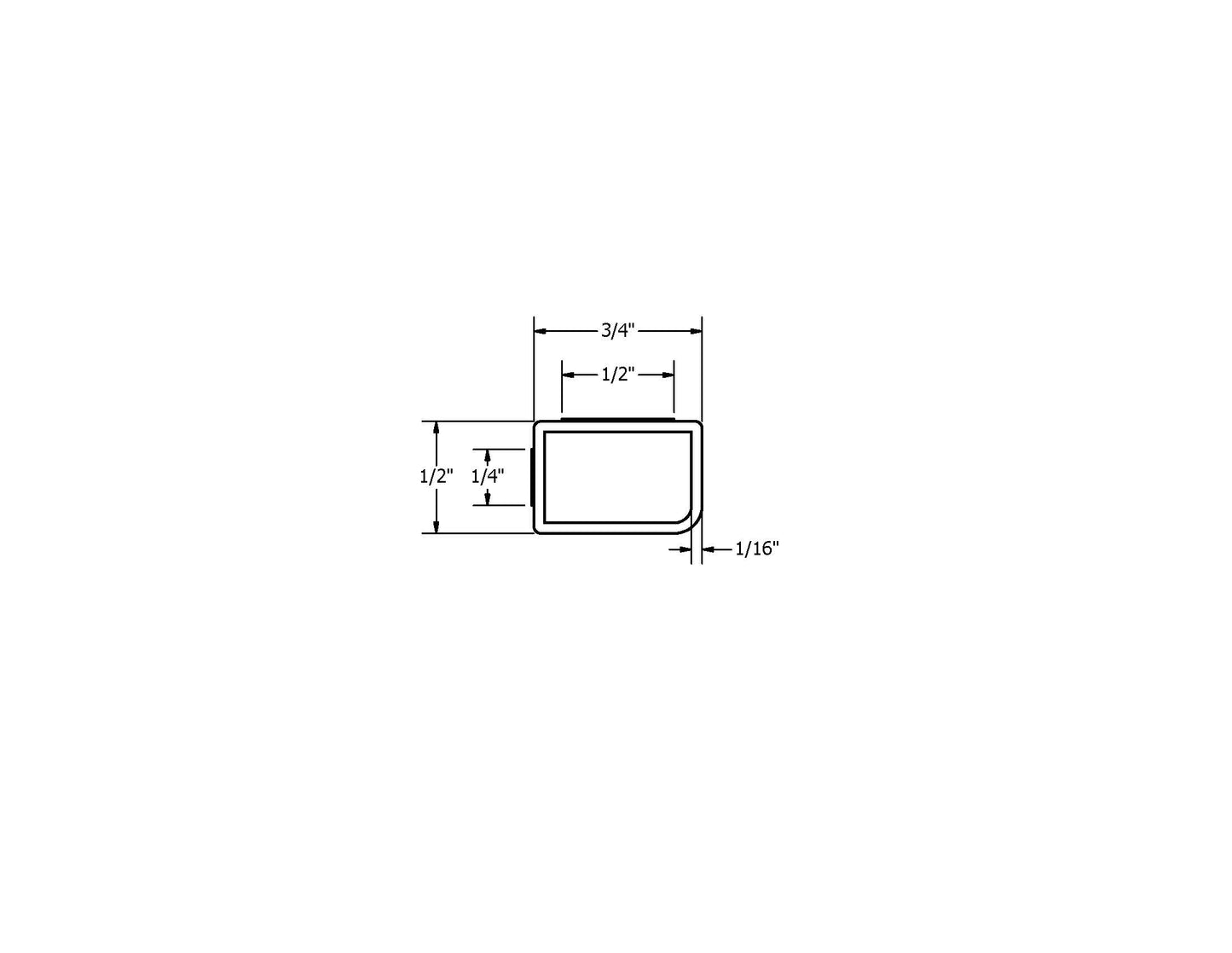 Extensión de jamba 1/2 x 3/4, vinilo, pregrabada