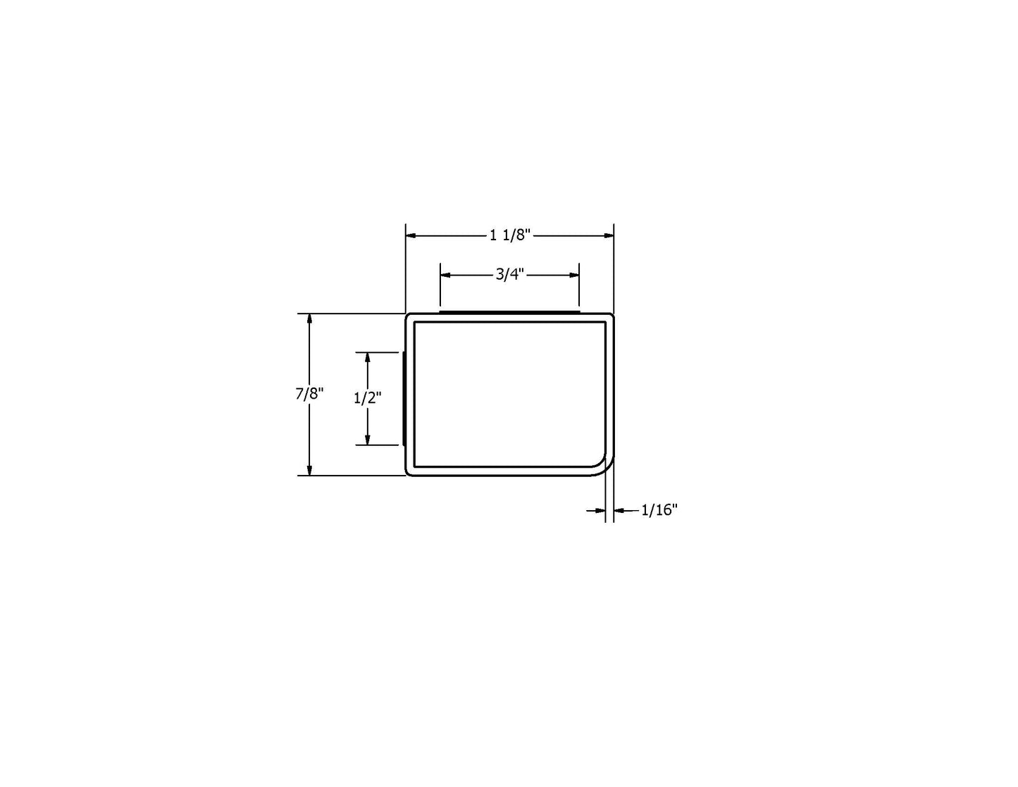 Extensión de jamba 7/8 x 1-1/8, vinilo, pregrabada