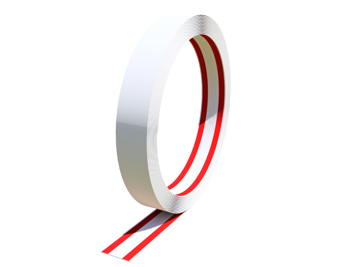 3" x 200' Vinyl Flat Trim Roll, Double Tape